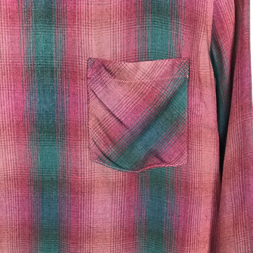 Anthro Cloth & Stone Long Sleeve Plaid Blouse Top - Picture 5 of 6
